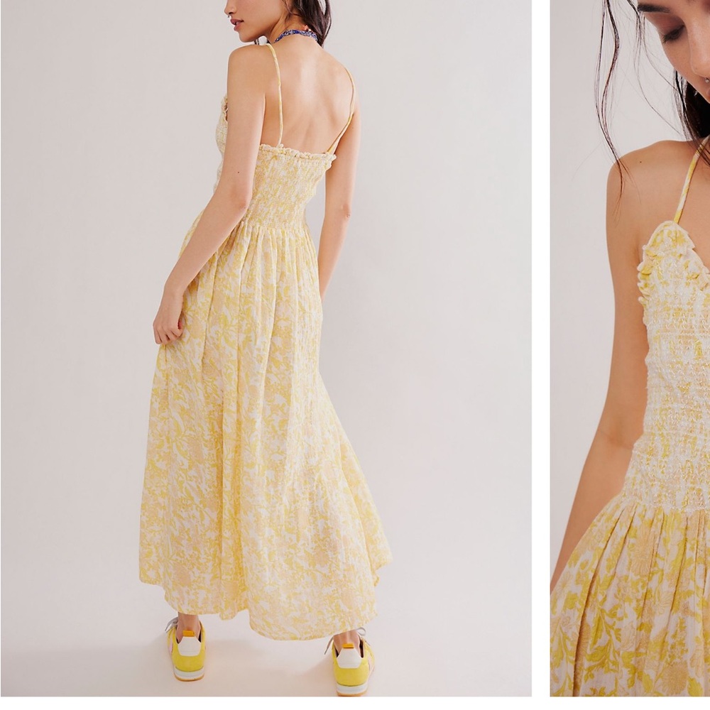 Free People Yellow Floral Midi Dress - Picture 3 of 10